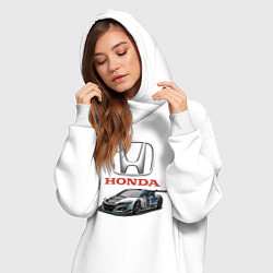 Женское худи-платье Honda Racing team, цвет: белый — фото 2