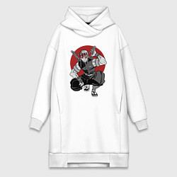 Женское худи-платье Тенген Японский стиль, цвет: белый
