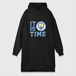 Женское худи-платье It is Manchester City Time, цвет: черный