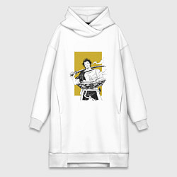 Женское худи-платье Стильный Ями, цвет: белый