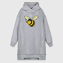 Женская толстовка-платье Пчелка в каске с сигарой