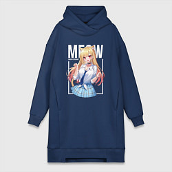 Женское худи-платье Meow Marin, цвет: тёмно-синий