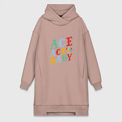 Женское худи-платье Ace Ace Baby, цвет: пыльно-розовый