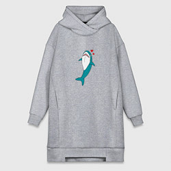 Женское худи-платье Акула из IKEA, цвет: меланж