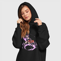 Женское худи-платье Zekken, цвет: черный — фото 2