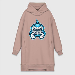 Женское худи-платье Shark player, цвет: пыльно-розовый