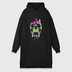 Женская толстовка-платье Skull & Butterfly Neon