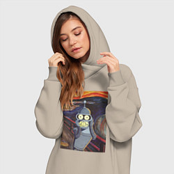 Женское худи-платье БЕНДЕР КРИК BENDER, цвет: миндальный — фото 2