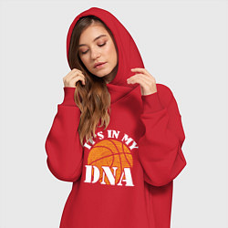 Женское худи-платье ДНК Баскетбол, цвет: красный — фото 2