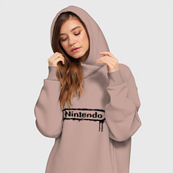 Женское худи-платье Nintendo streaks, цвет: пыльно-розовый — фото 2