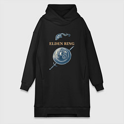 Женское худи-платье Интересная игра, цвет: черный