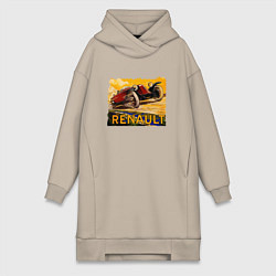 Женское худи-платье Renault Racing Retro, цвет: миндальный