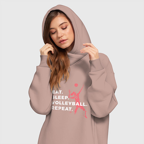 Женская толстовка-платье Volleyball Days / Пыльно-розовый – фото 3