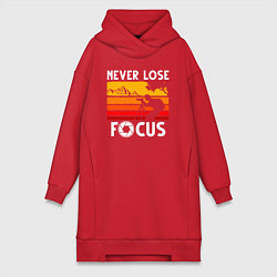 Женское худи-платье Never lose focus, цвет: красный