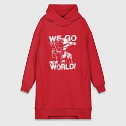 Женское худи-платье WE GO TO THE NEW WORLD ВАНПИС, цвет: красный