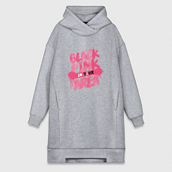 Женское худи-платье Блэкпинк новый, цвет: меланж