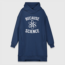 Женское худи-платье Atomic Heart: Because Science, цвет: тёмно-синий