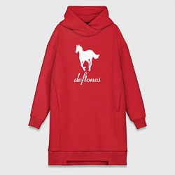 Женское худи-платье Deftones лошадь, цвет: красный
