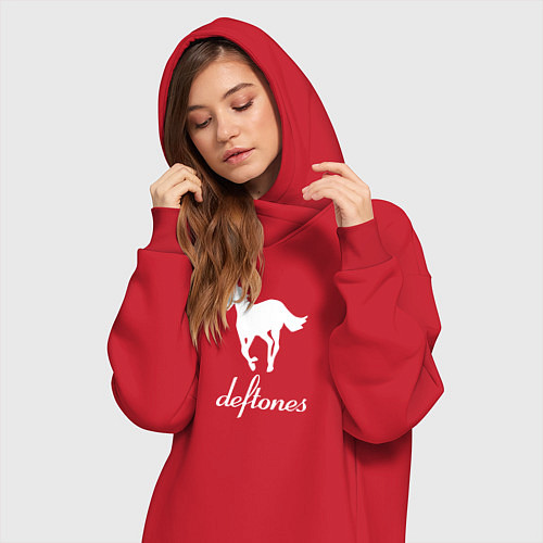 Женская толстовка-платье Deftones лошадь / Красный – фото 3
