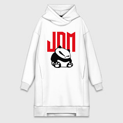 Женское худи-платье JDM Panda Japan Симпатяга, цвет: белый