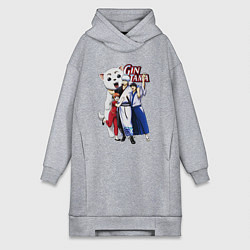 Женское худи-платье Gin Tama Sadaharu, цвет: меланж