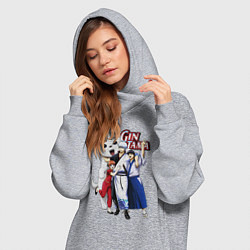 Женское худи-платье Gin Tama Sadaharu, цвет: меланж — фото 2