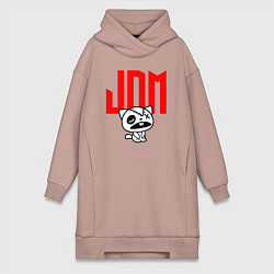Женское худи-платье JDM Kitten-Zombie Japan, цвет: пыльно-розовый