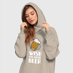 Женское худи-платье Wish you were beer, цвет: миндальный — фото 2