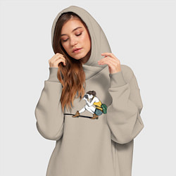 Женское худи-платье Девушка фотограф за работой, цвет: миндальный — фото 2
