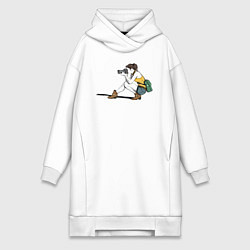 Женская толстовка-платье Девушка фотограф за работой