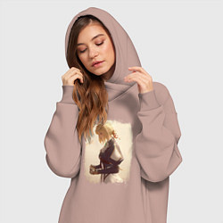 Женское худи-платье Грустная Вайолет, цвет: пыльно-розовый — фото 2