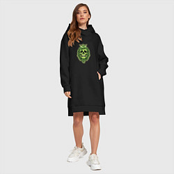 Женское худи-платье Green Skull, цвет: черный — фото 2