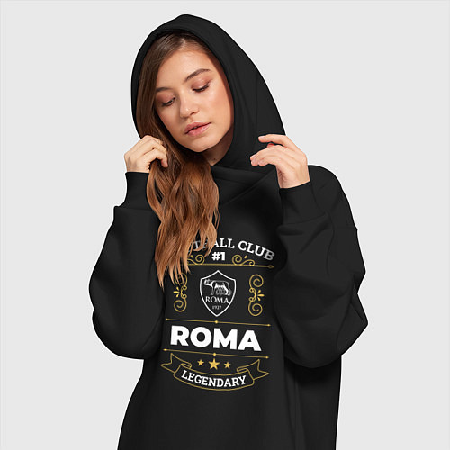Женская толстовка-платье Roma FC 1 / Черный – фото 3