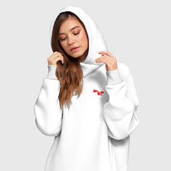Женское худи-платье Noize mc красное лого, цвет: белый — фото 2
