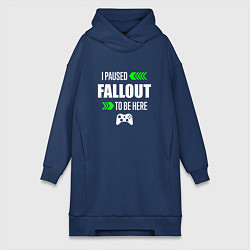 Женское худи-платье Fallout I Paused, цвет: тёмно-синий