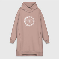 Женская толстовка-платье Квинтовый круг Джона Колтрейна белый