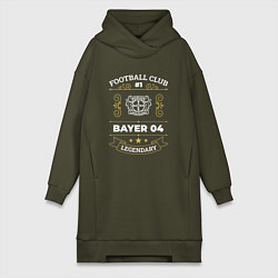 Женское худи-платье Bayer 04 FC 1, цвет: хаки
