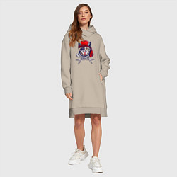 Женское худи-платье Кот пират и рыбьи кости, цвет: миндальный — фото 2