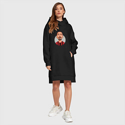 Женское худи-платье Златан - Милан, цвет: черный — фото 2