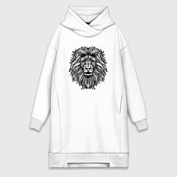 Женская толстовка-платье Лев в стиле Мандала Mandala Lion