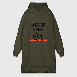 Женское худи-платье Keep calm Yalta Ялта, цвет: хаки