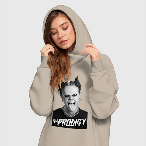Женская толстовка-платье The Prodigy - firestarter / Миндальный – фото 3