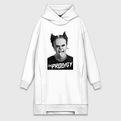 Женское худи-платье The Prodigy - firestarter, цвет: белый