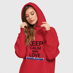 Женское худи-платье Keep calm Kiselevsk Киселевск, цвет: красный — фото 2