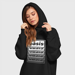 Женское худи-платье Растворяющийся логотип OASIS, цвет: черный — фото 2