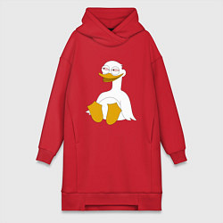 Женское худи-платье Два весёлых гуся БЕЛЫЙ, цвет: красный