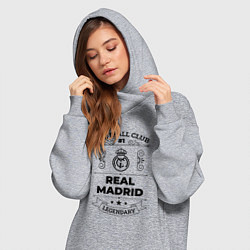 Женское худи-платье Real Madrid: Football Club Number 1 Legendary, цвет: меланж — фото 2