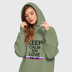 Женское худи-платье Keep calm Salsk Сальск, цвет: авокадо — фото 2
