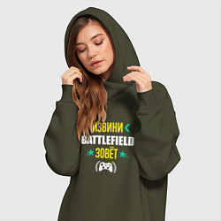 Женское худи-платье Извини Battlefield Зовет, цвет: хаки — фото 2