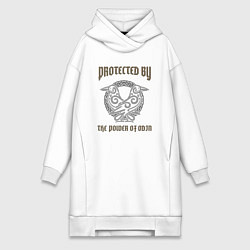 Женская толстовка-платье Protected by the power of Odin